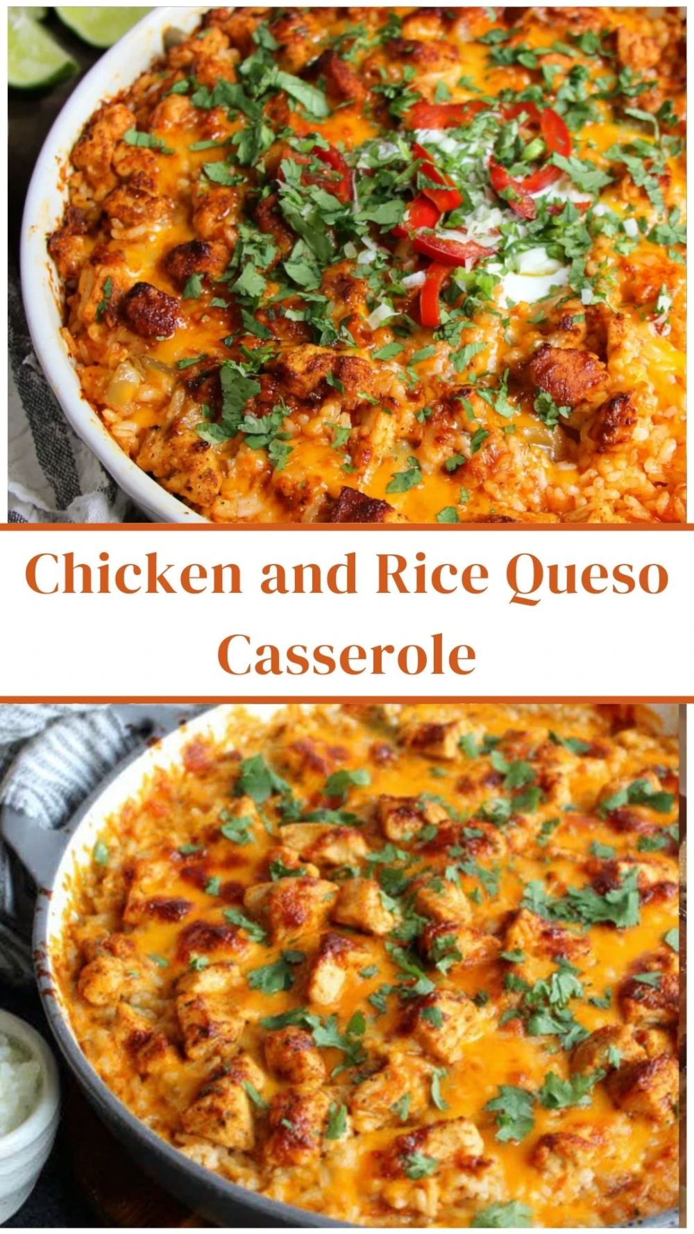 Chicken and Rice Queso Casserole