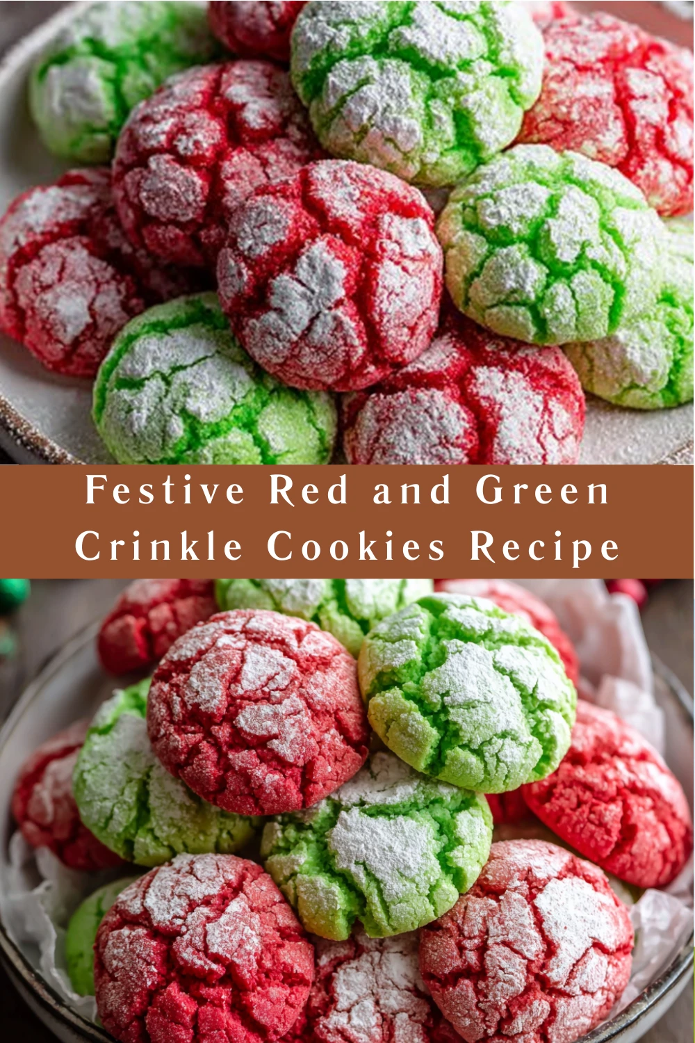 Festive Red and Green Crinkle Cookies Recipe