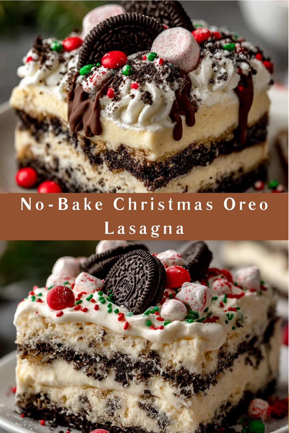 No-Bake Christmas Oreo Lasagna