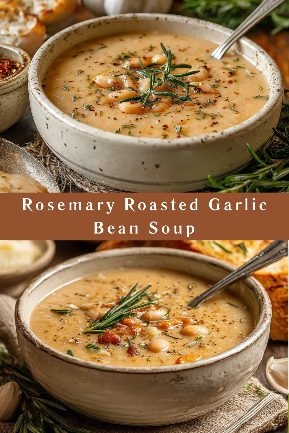Rosemary Roasted Garlic Bean Soup