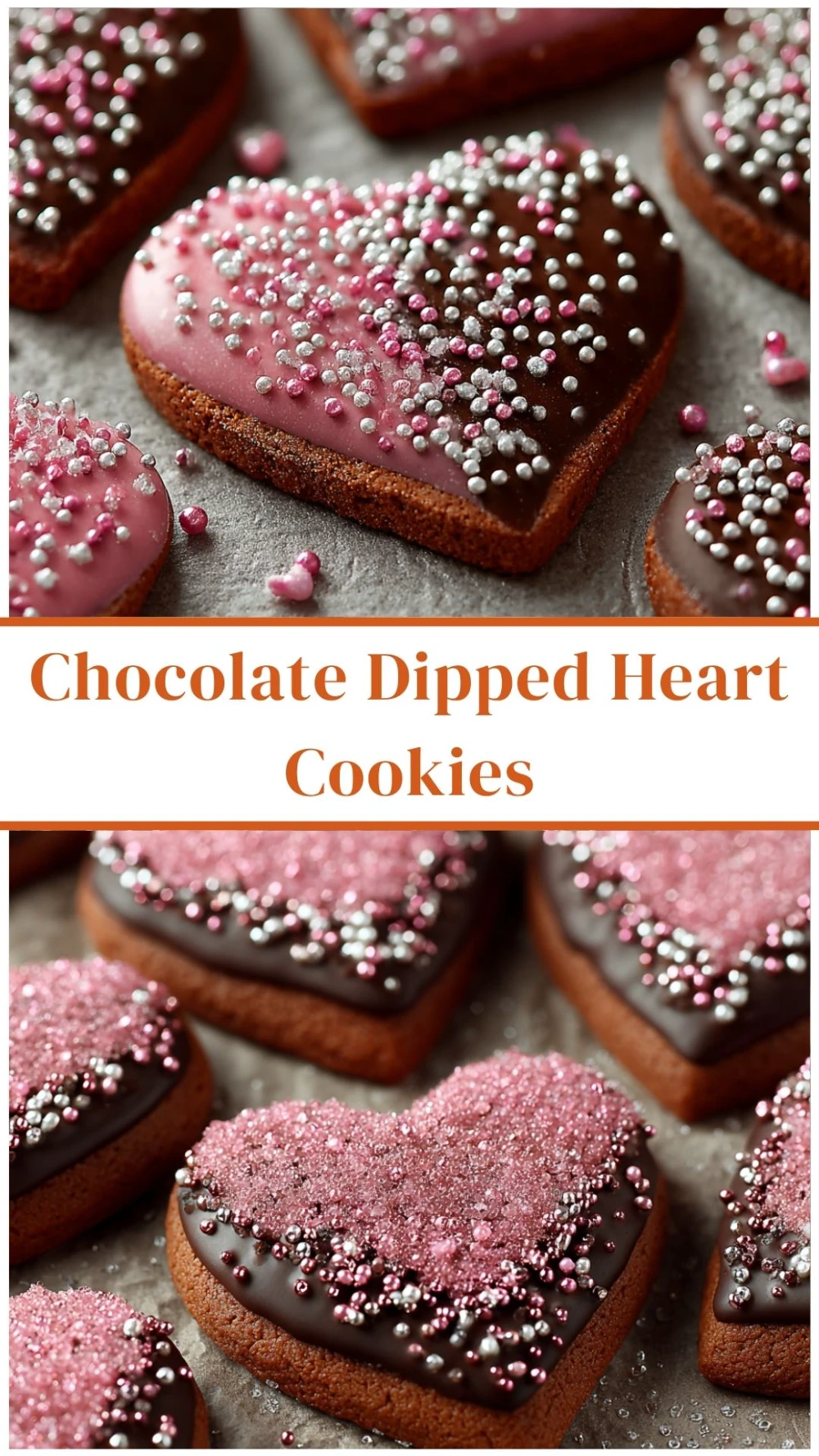Chocolate Dipped Heart Cookies