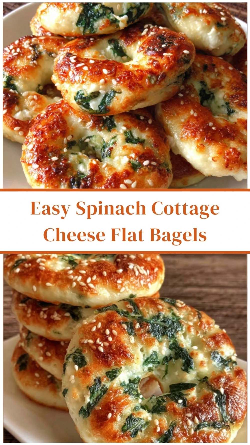 Easy Spinach Cottage Cheese Flat Bagels