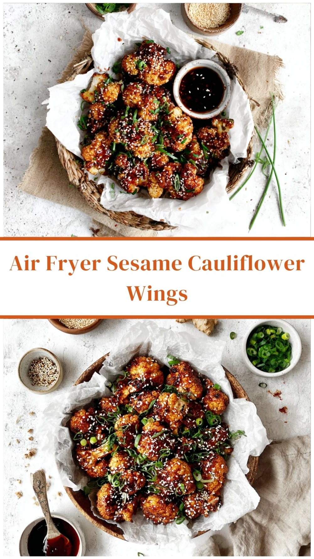 Air Fryer Sesame Cauliflower Wings
