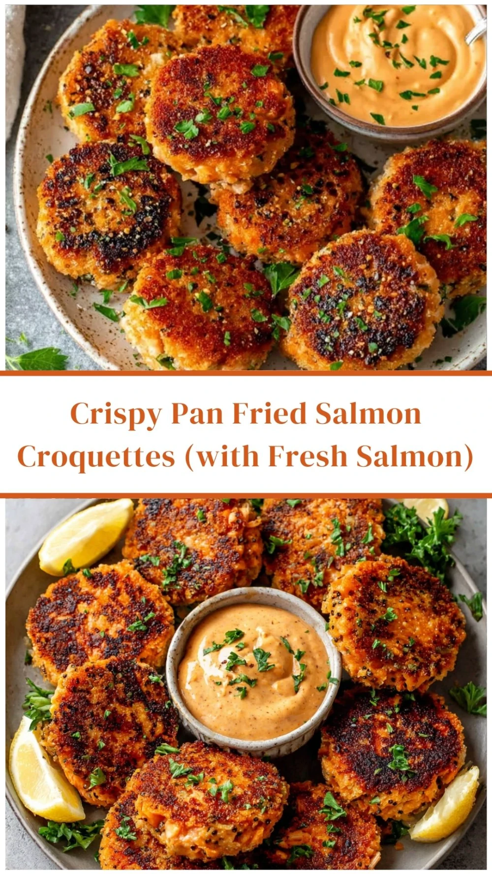 Crispy Pan Fried Salmon Croquettes (with Fresh Salmon)