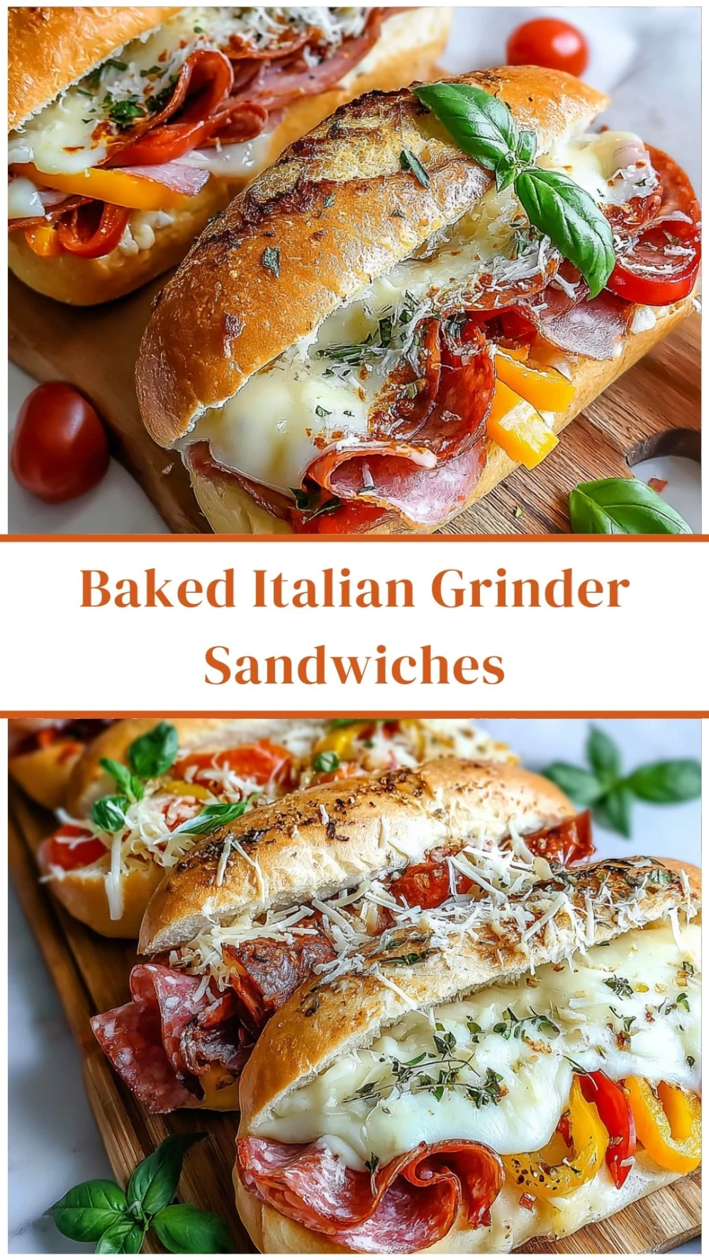 Baked Italian Grinder Sandwiches