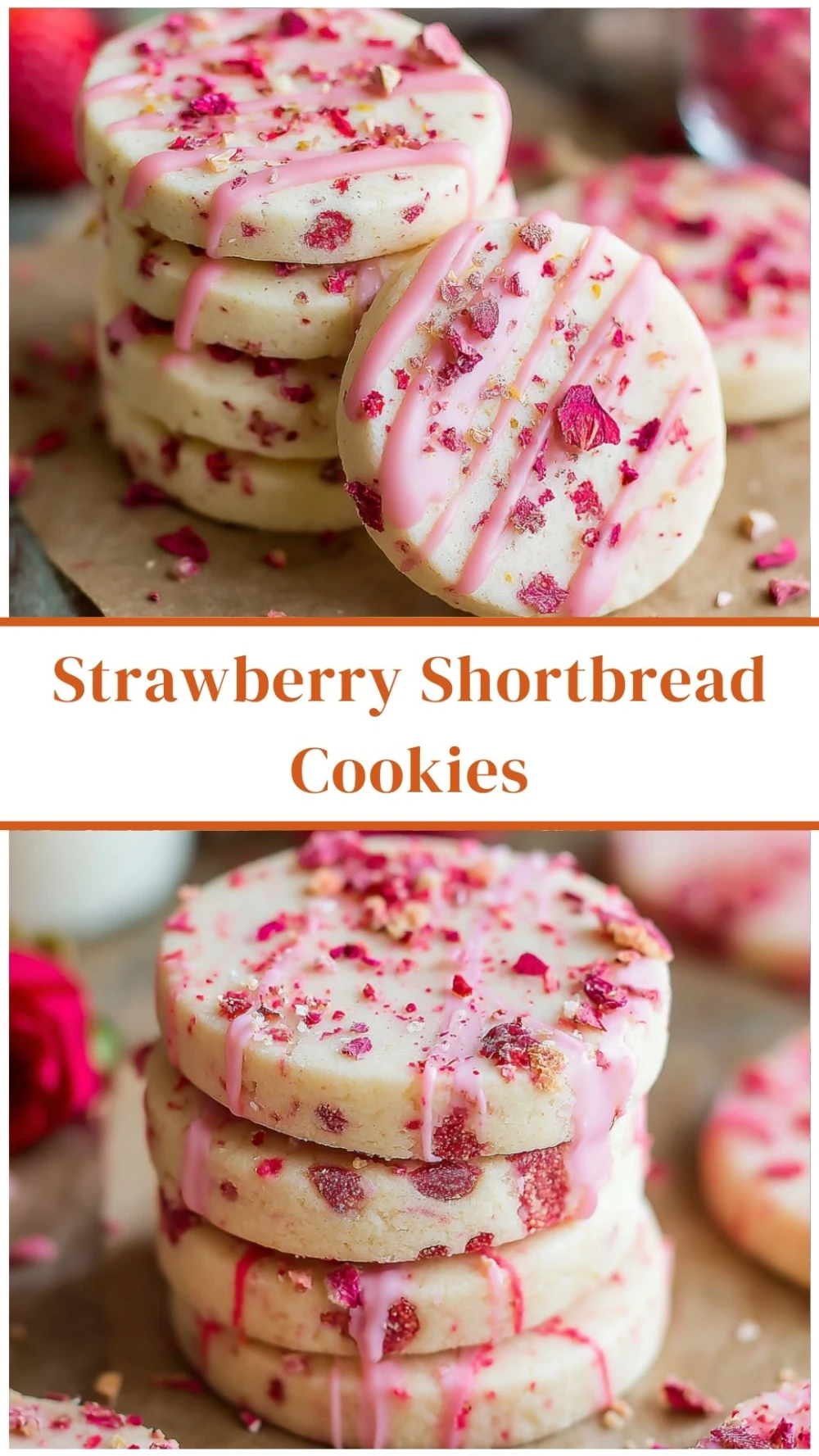 Strawberry Shortbread Cookies