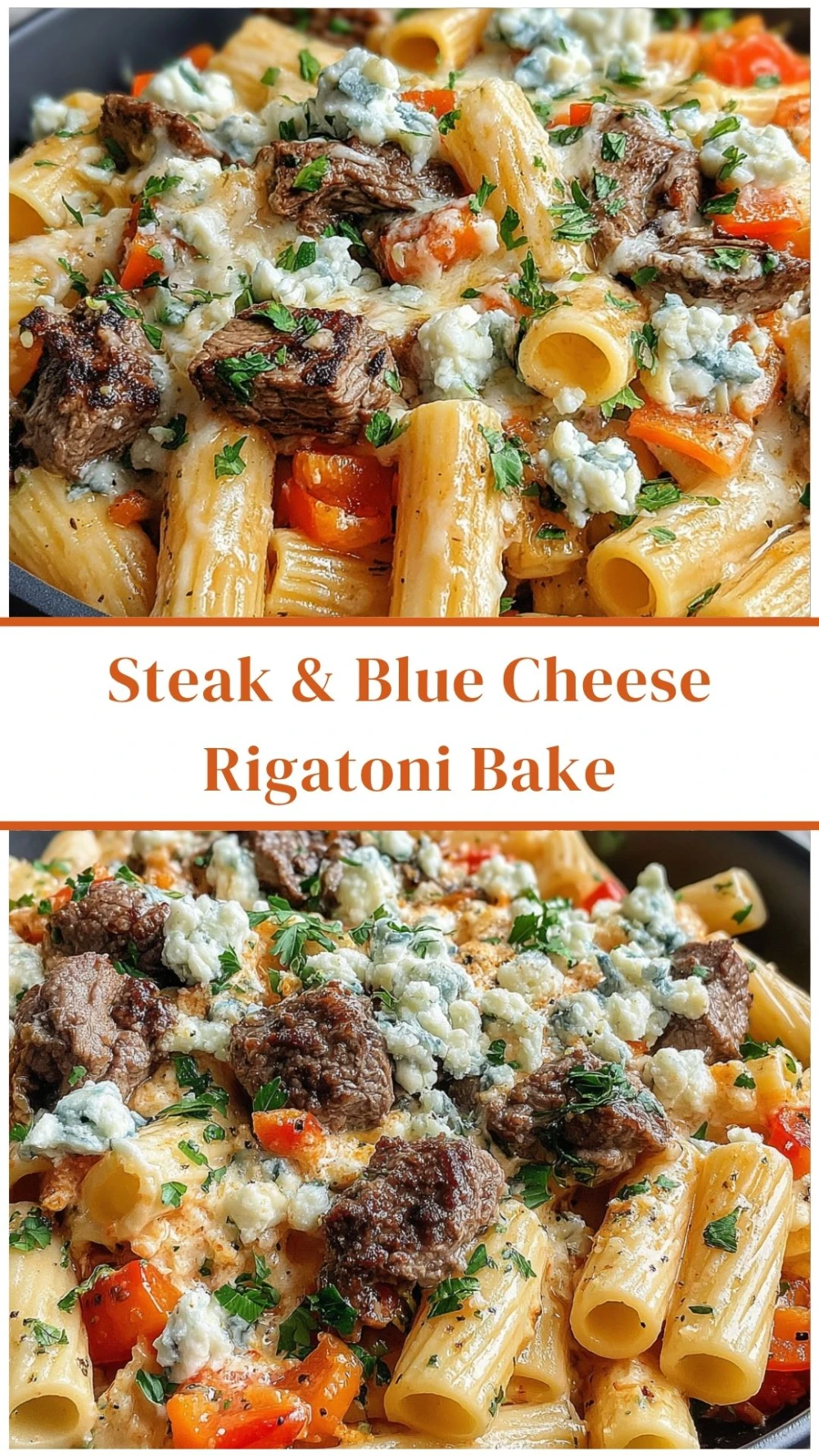 Steak & Blue Cheese Rigatoni Bake