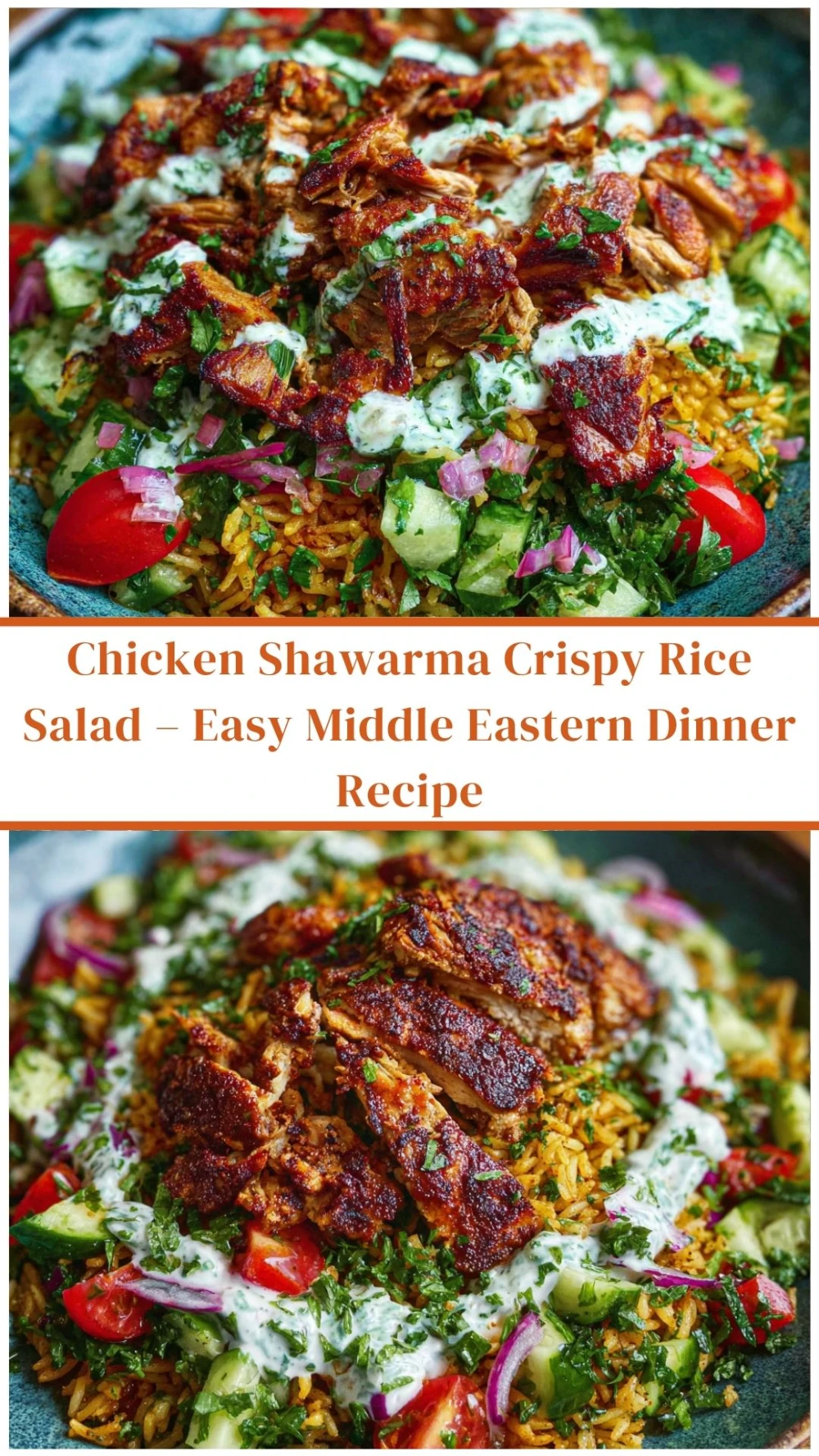 Chicken Shawarma Crispy Rice Salad – Easy Middle Eastern Dinner Recipe