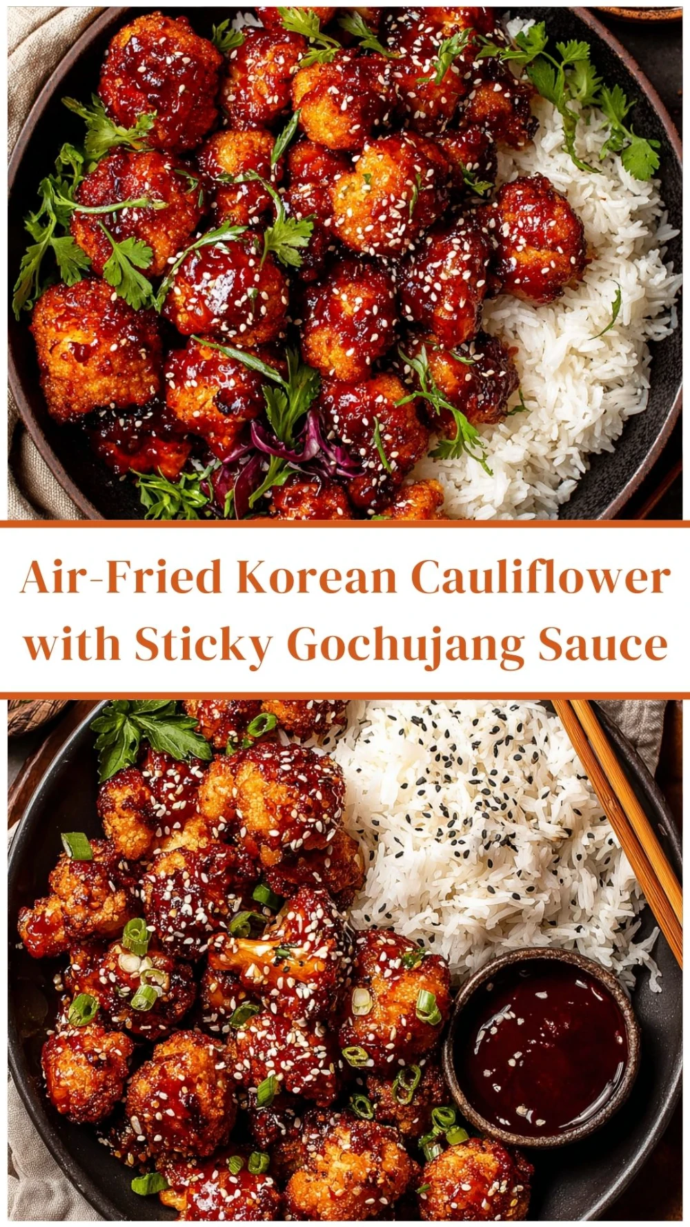 Air-Fried Korean Cauliflower with Sticky Gochujang Sauce