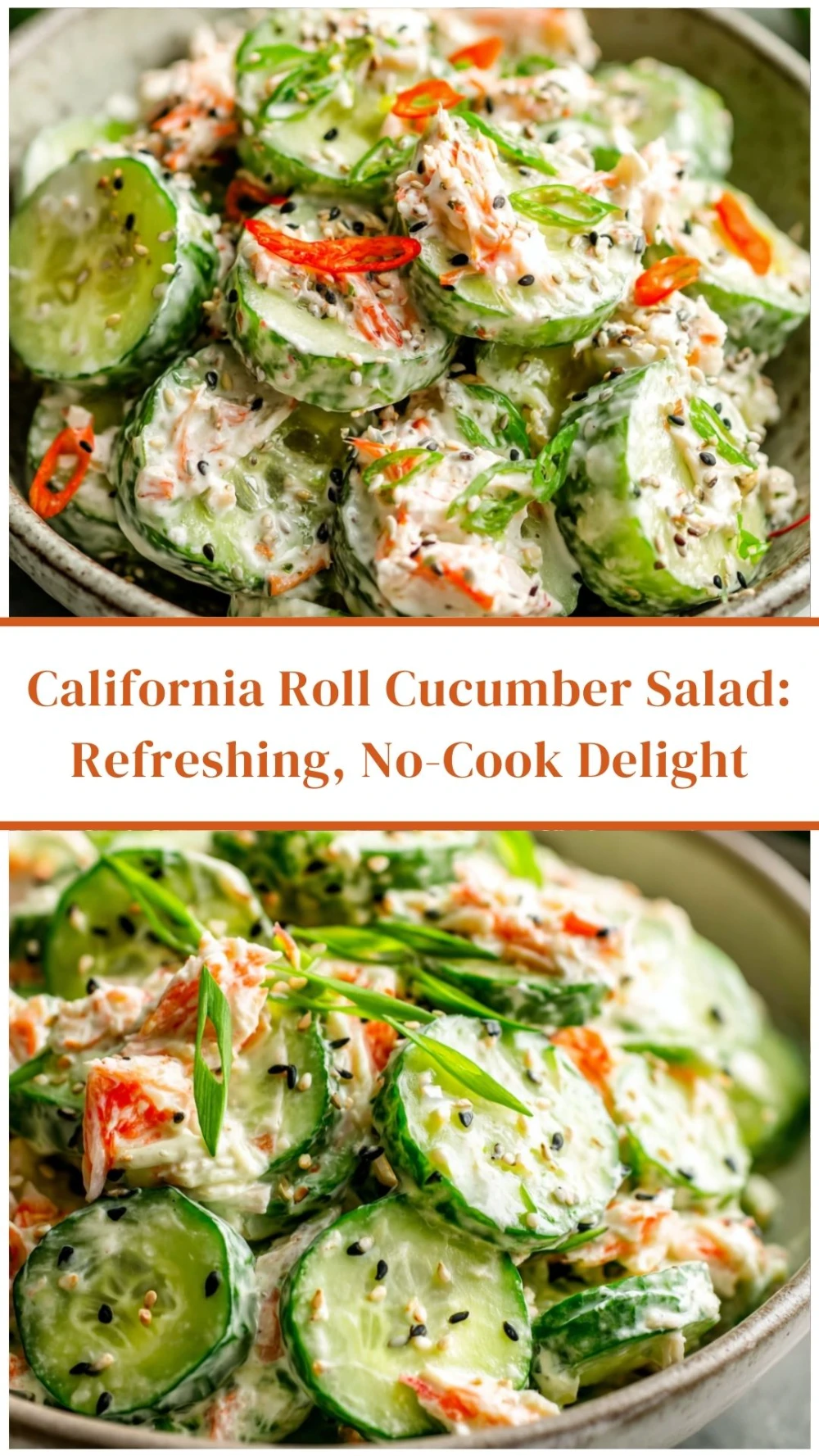 California Roll Cucumber Salad: Refreshing, No-Cook Delight