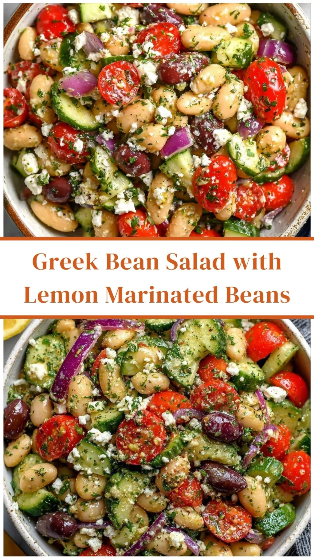 Greek Bean Salad with Lemon Marinated Beans