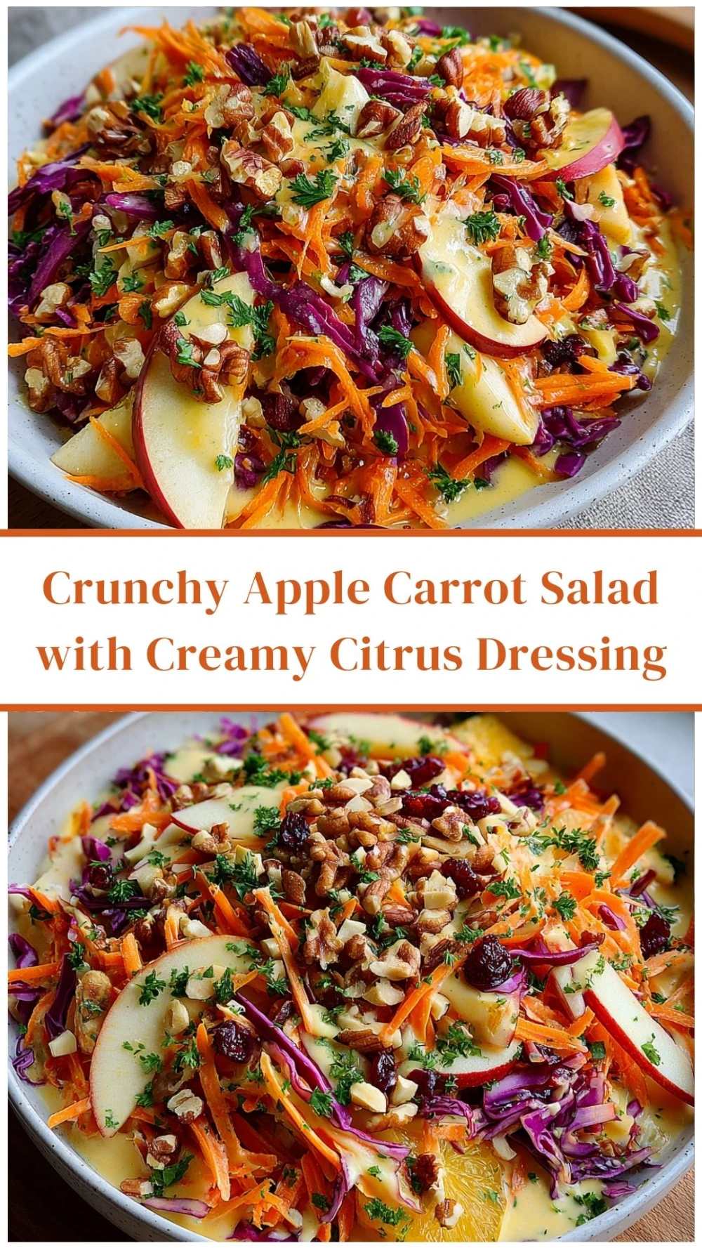 Crunchy Apple Carrot Salad with Creamy Citrus Dressing
