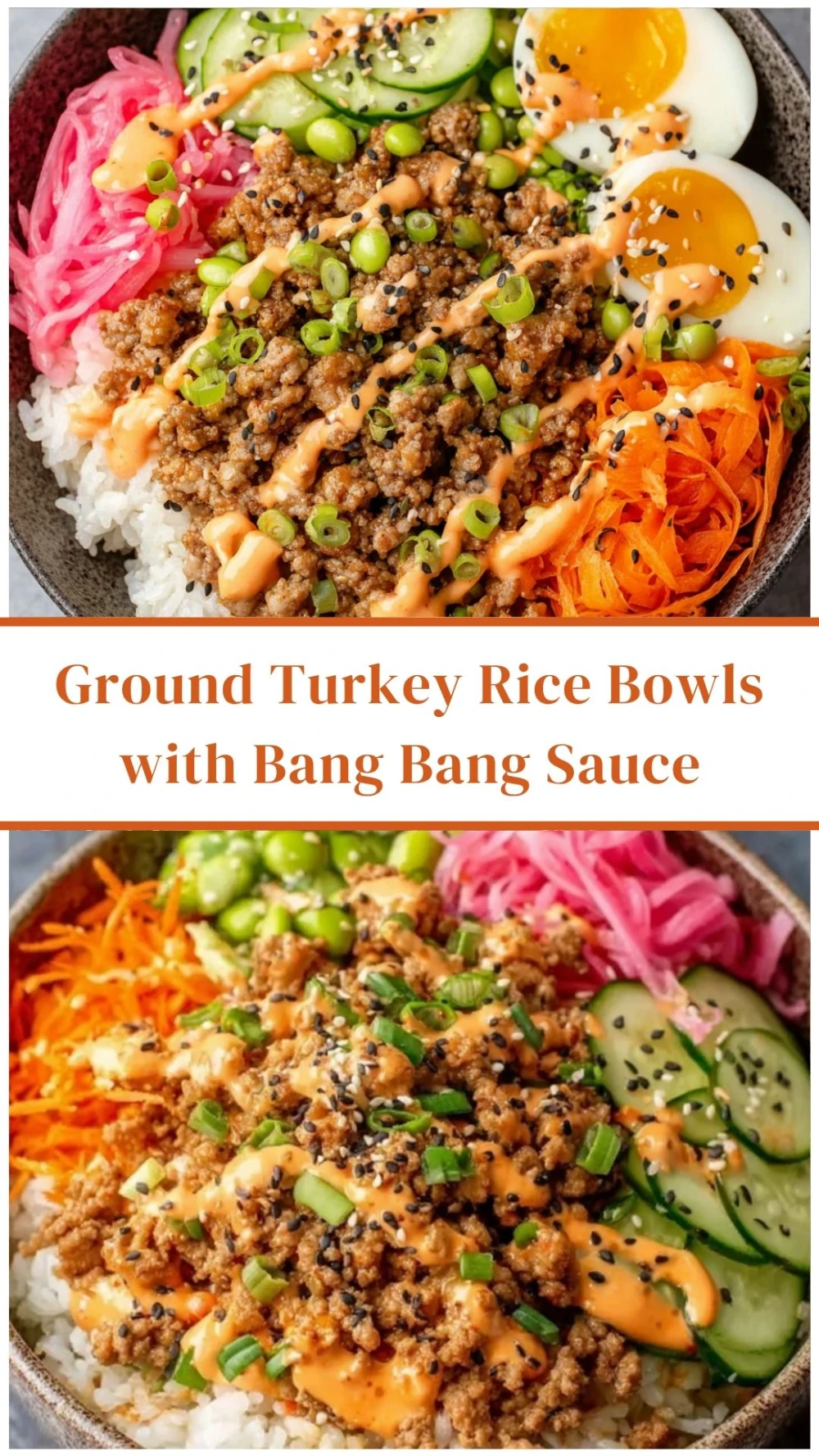 Ground Turkey Rice Bowls with Bang Bang Sauce