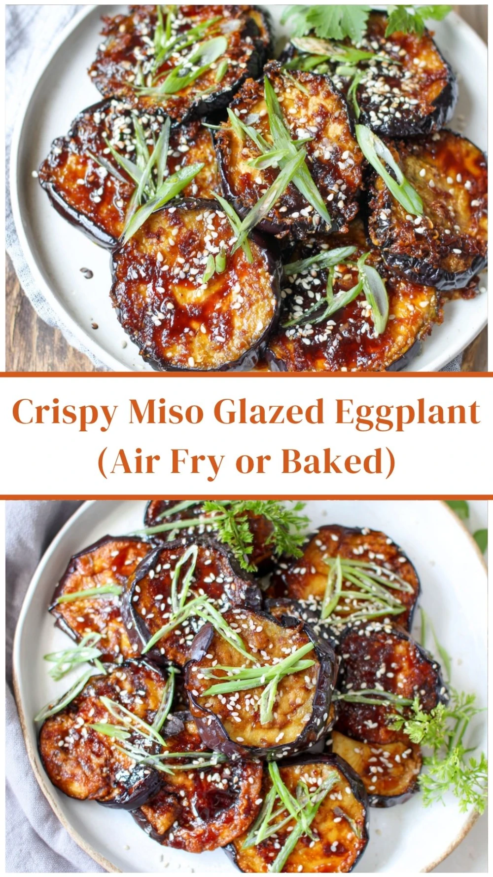 Crispy Miso Glazed Eggplant (Air Fry or Baked)