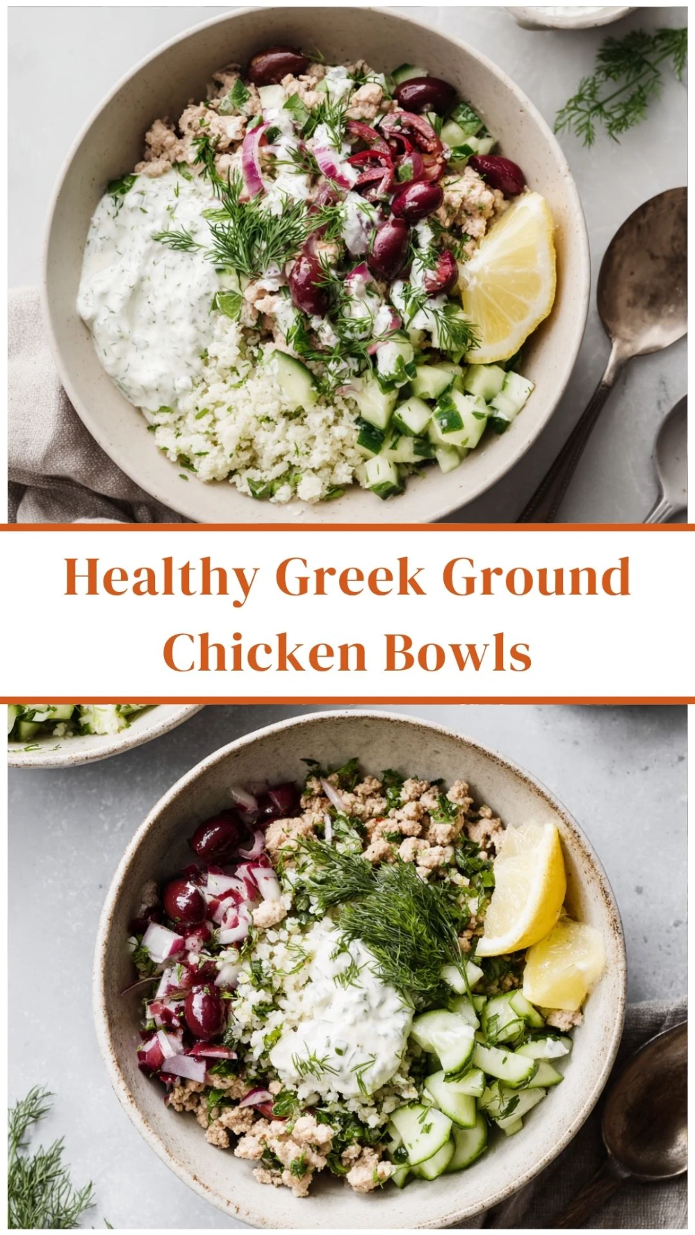 Healthy Greek Ground Chicken Bowls