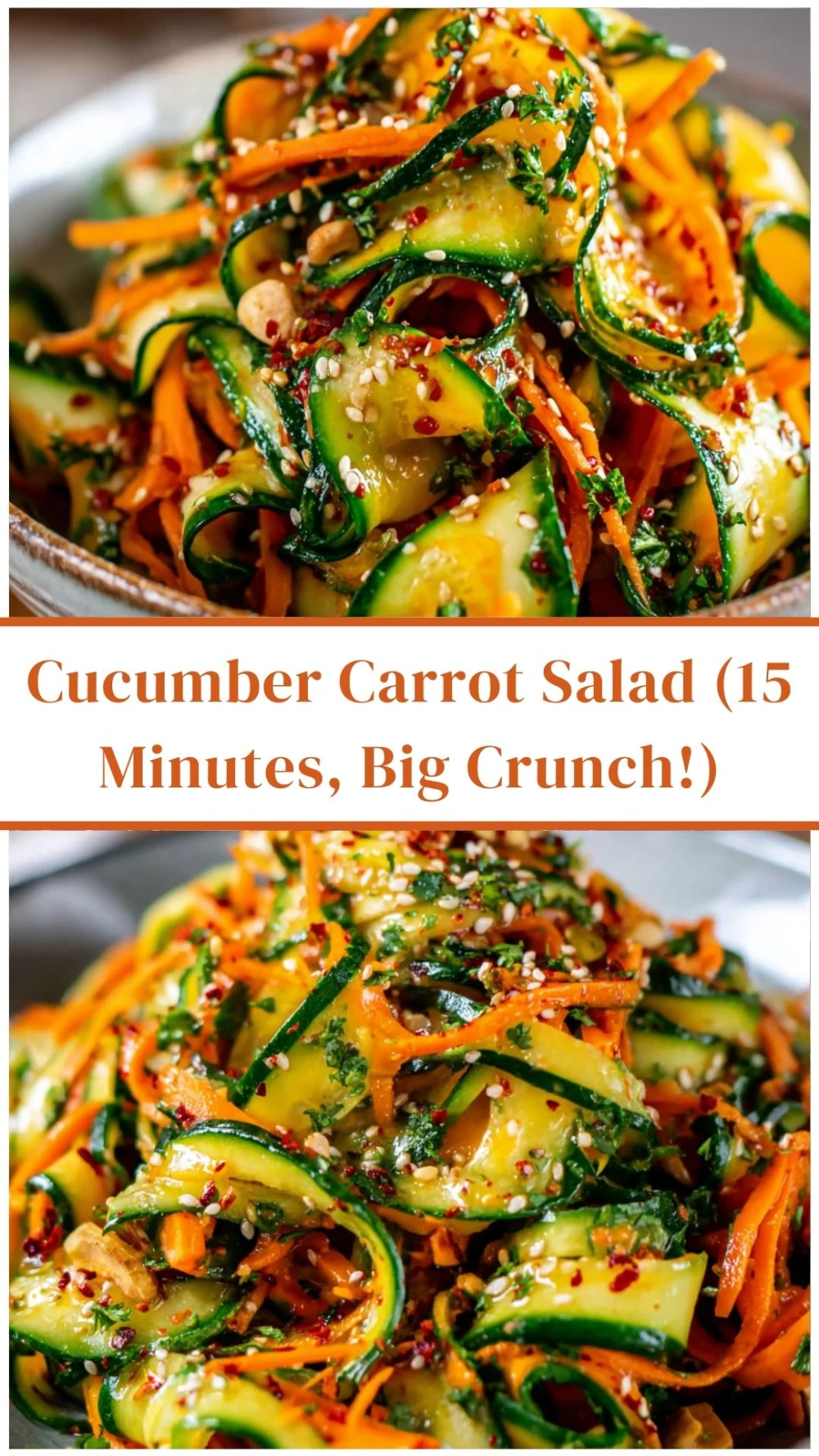 Cucumber Carrot Salad (15 Minutes, Big Crunch!)