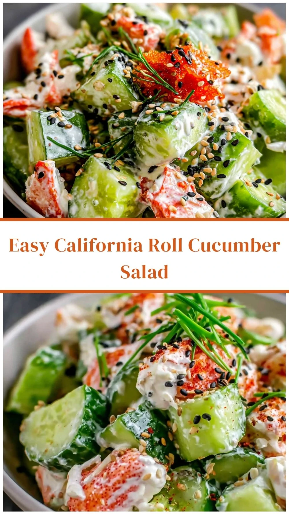 Easy California Roll Cucumber Salad