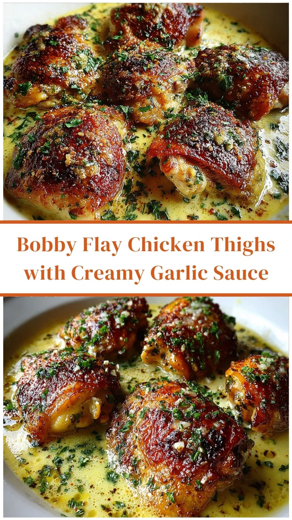 Bobby Flay Chicken Thighs with Creamy Garlic Sauce
