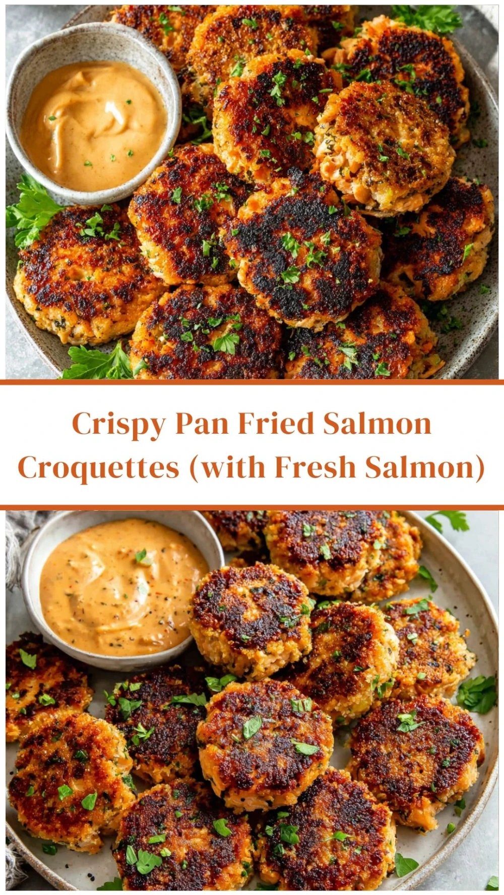 Crispy Pan Fried Salmon Croquettes (with Fresh Salmon)