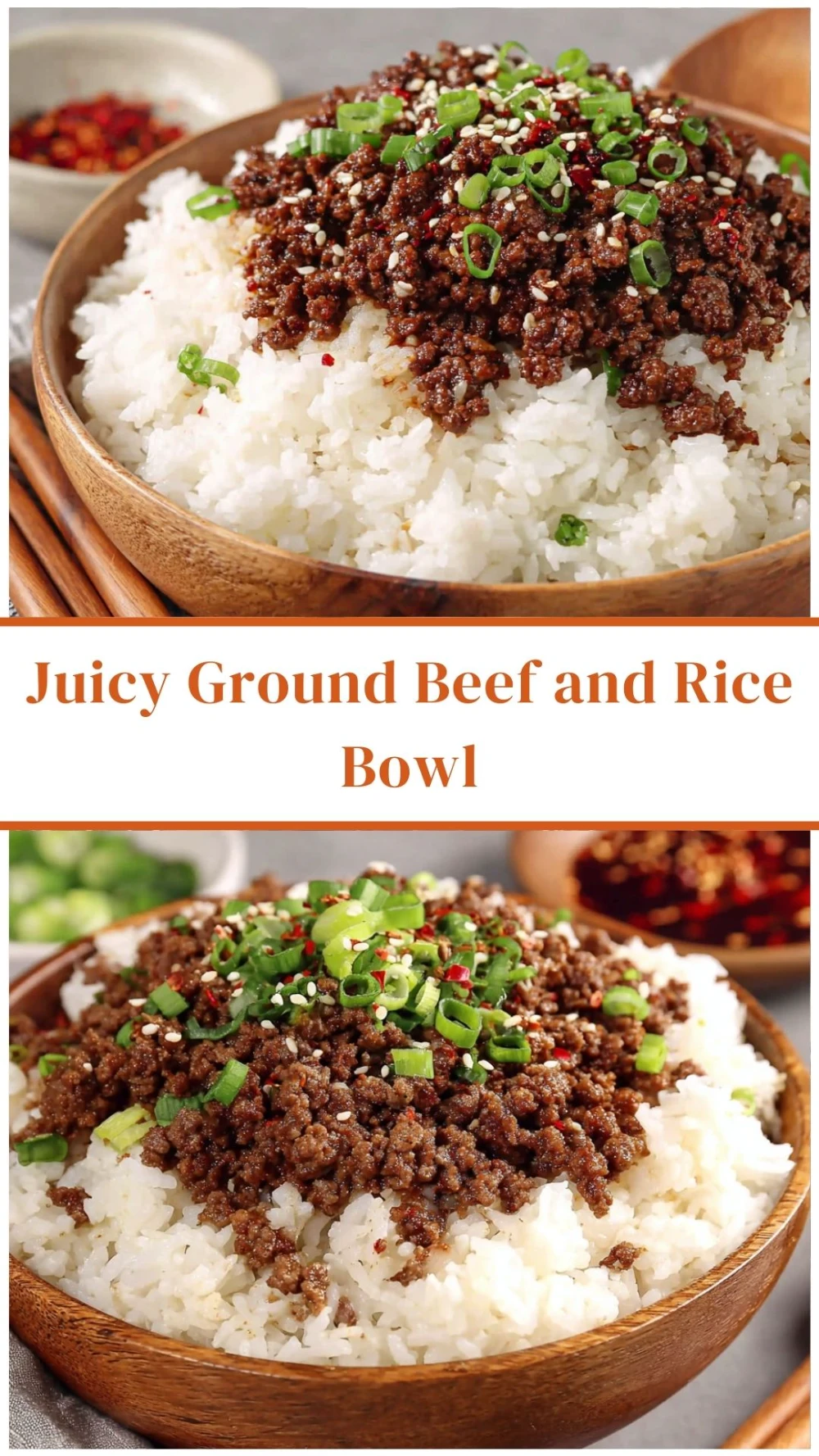 Juicy Ground Beef and Rice Bowl