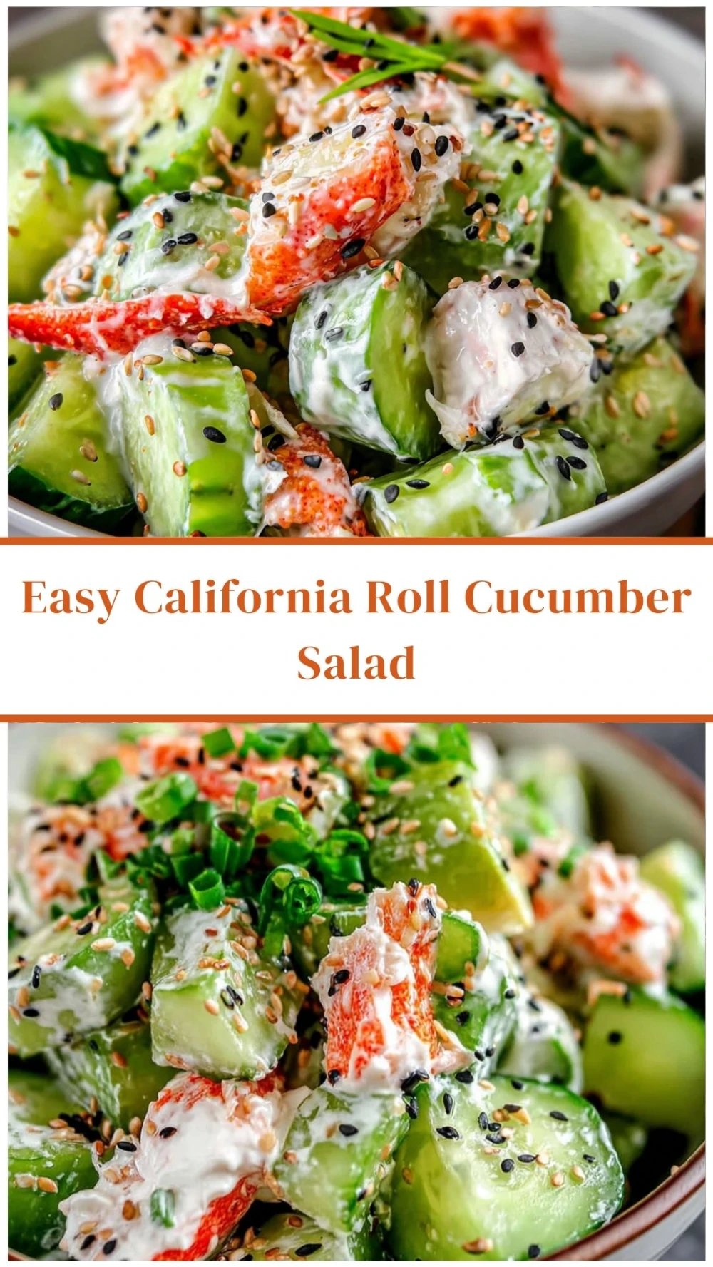 Easy California Roll Cucumber Salad