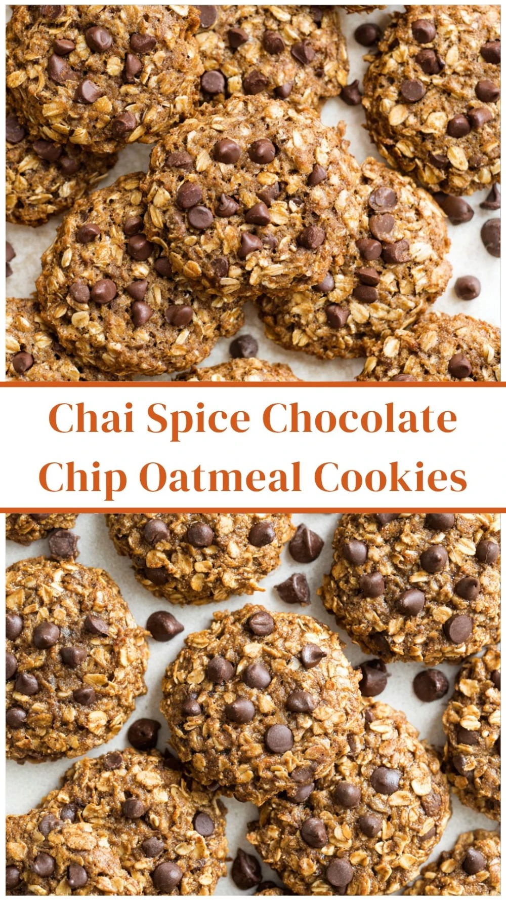 Chai Spice Chocolate Chip Oatmeal Cookies