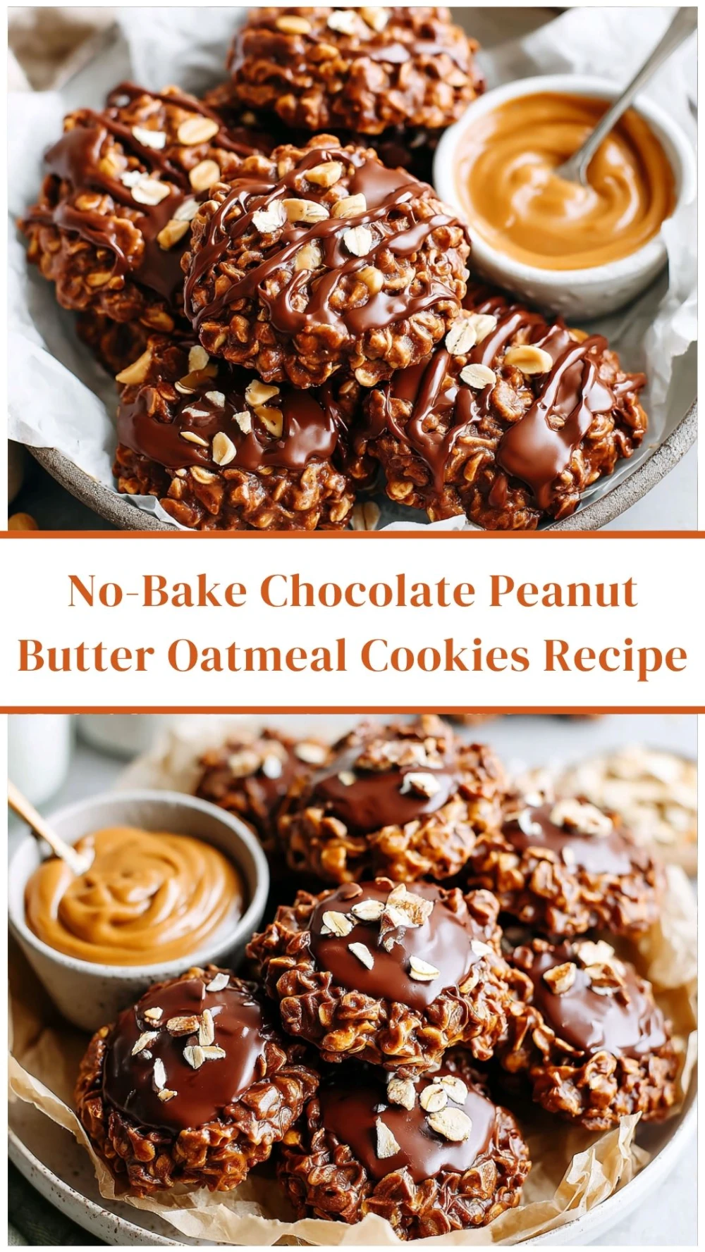 No-Bake Chocolate Peanut Butter Oatmeal Cookies