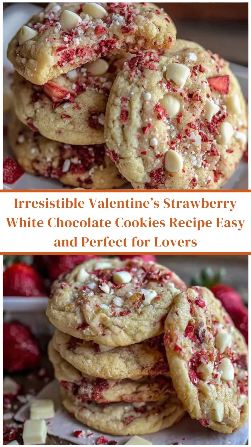 Irresistible Valentine’s Strawberry White Chocolate Cookies