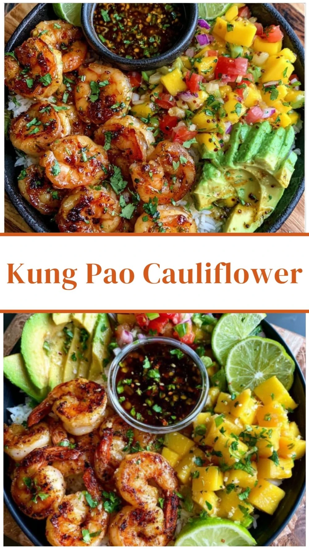 Shrimp and Avocado Bowls with Mango Salsa & Lime-Chili Sauce