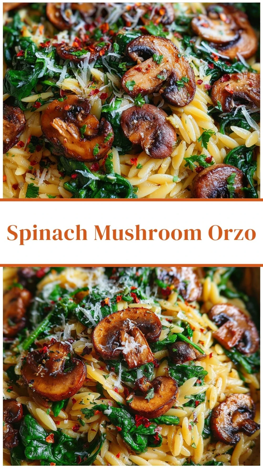 Spinach Mushroom Orzo