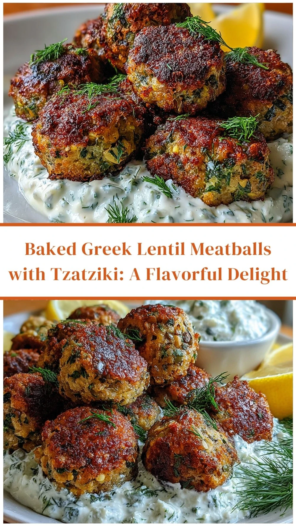 Baked Greek Lentil Meatballs with Tzatziki: A Flavorful Delight