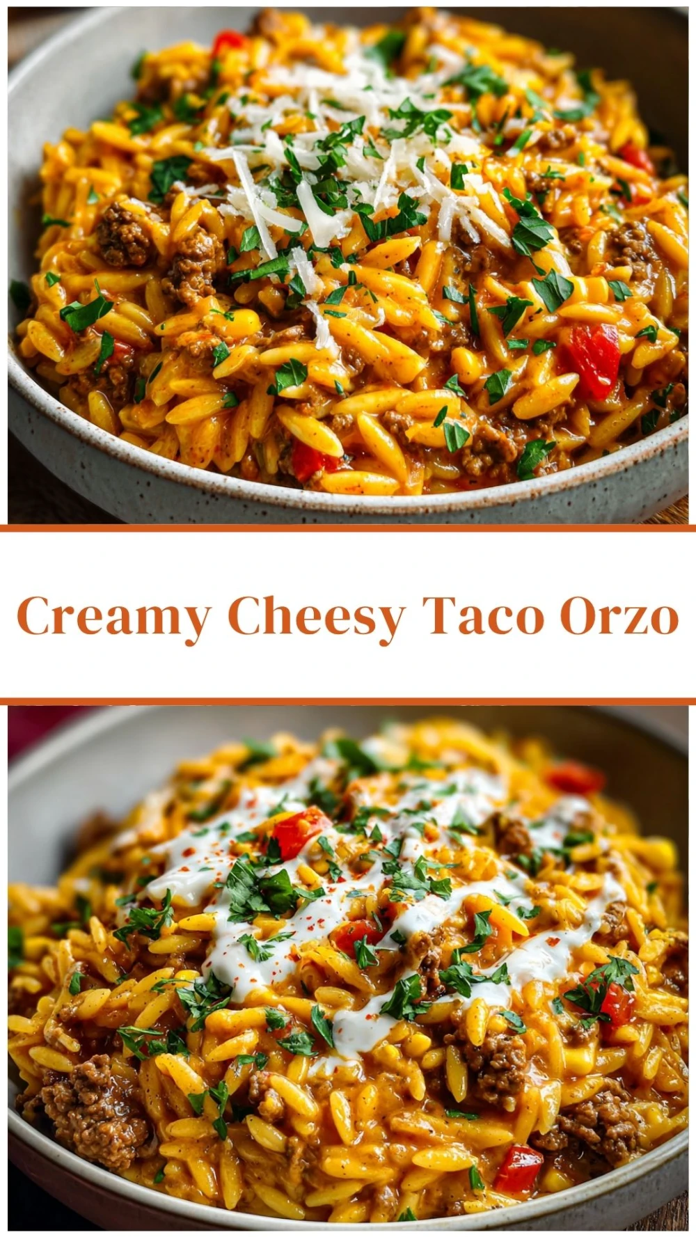 Creamy Cheesy Taco Orzo