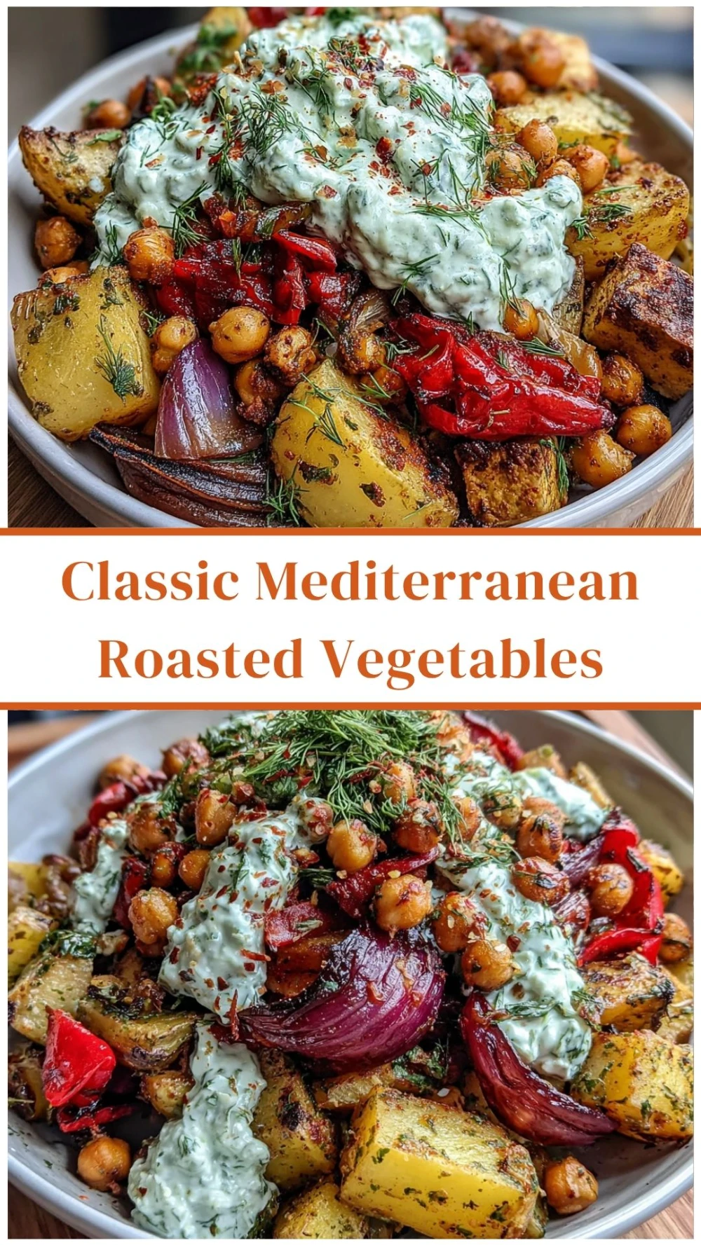 Classic Mediterranean Roasted Vegetables with Creamy Tzatziki