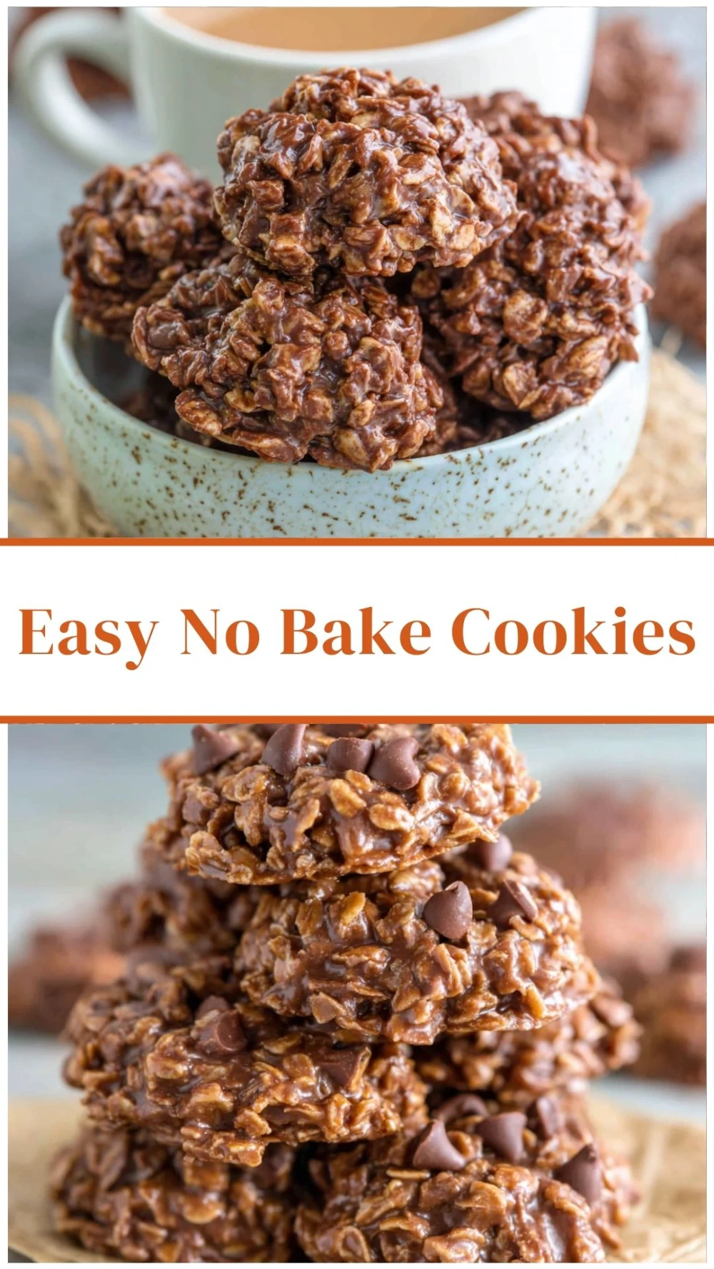 Easy No-Bake Peanut Butter Chocolate Oatmeal Cookies