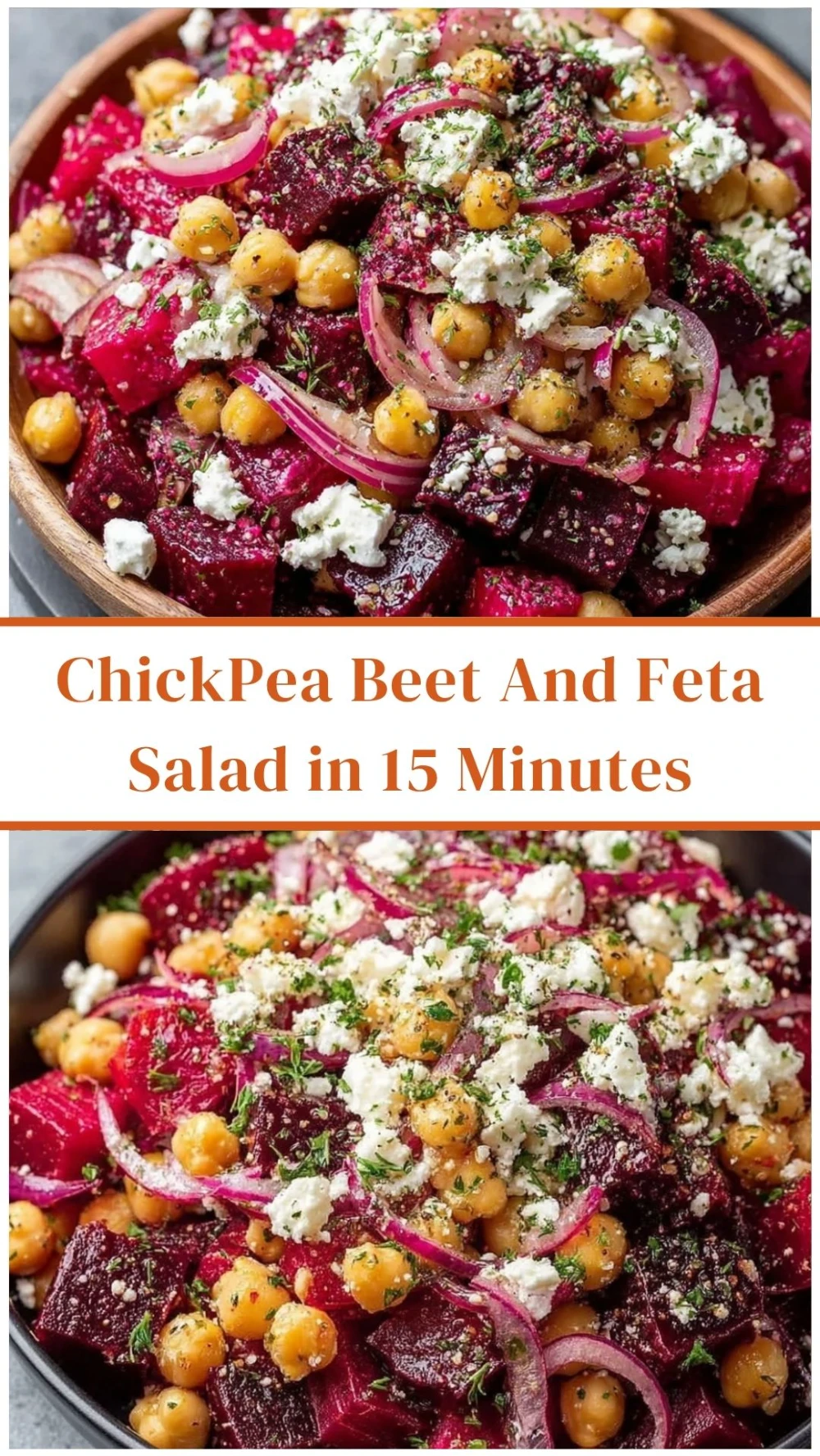 Chickpea Beet and Feta Salad in 15 Minutes