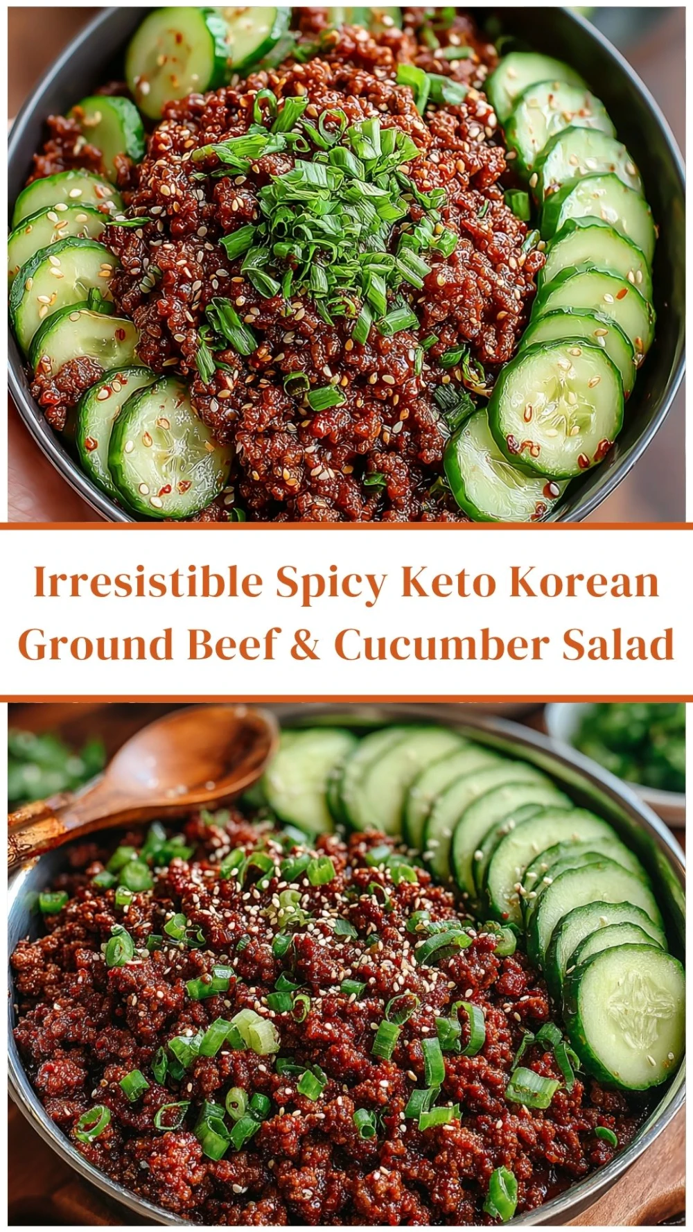 Irresistible Spicy Keto Korean Ground Beef & Cucumber Salad