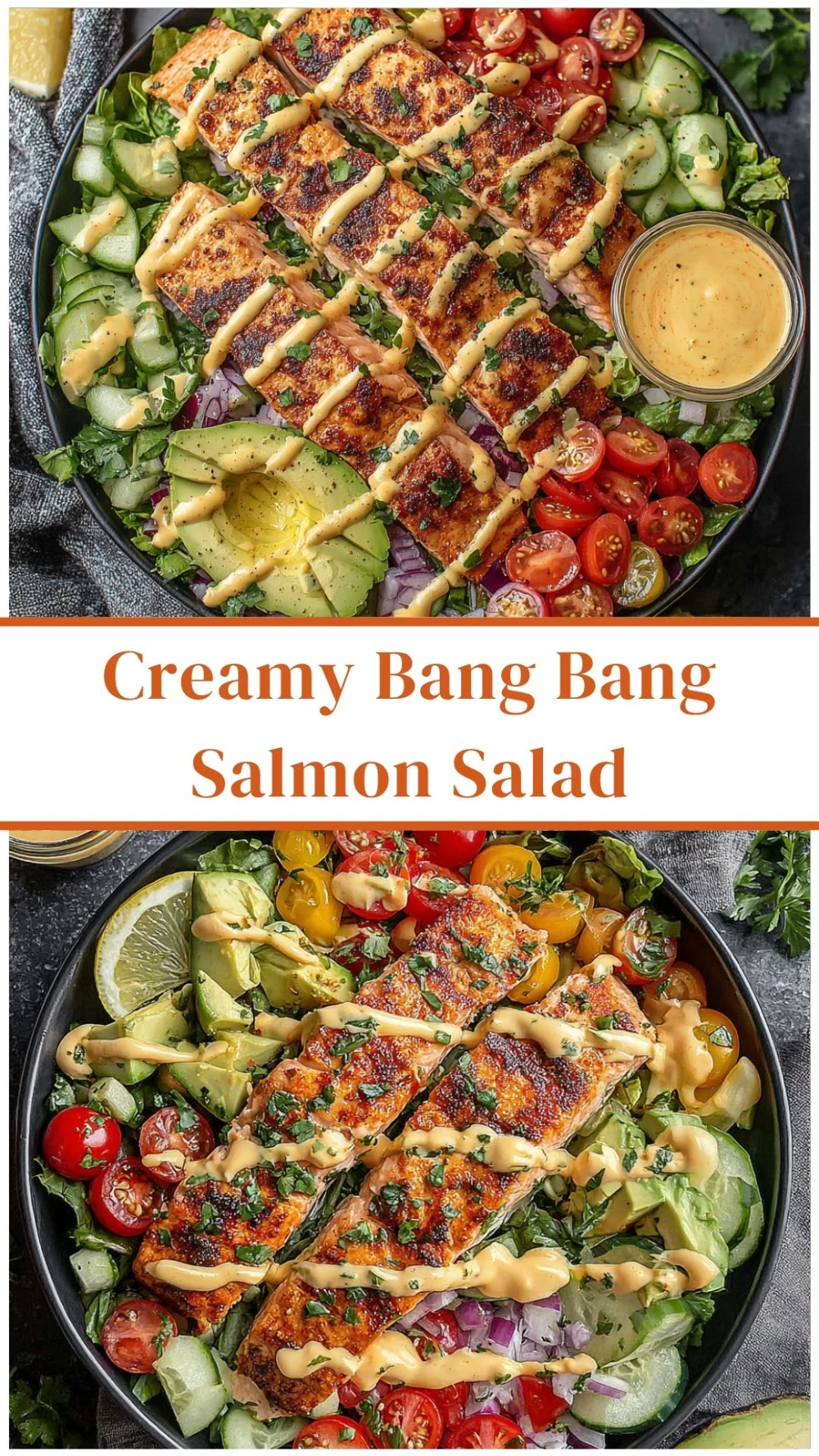Creamy Bang Bang Salmon Salad