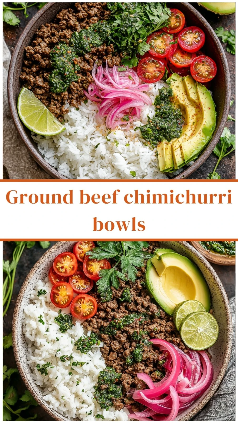 Ground Beef Chimichurri Bowls