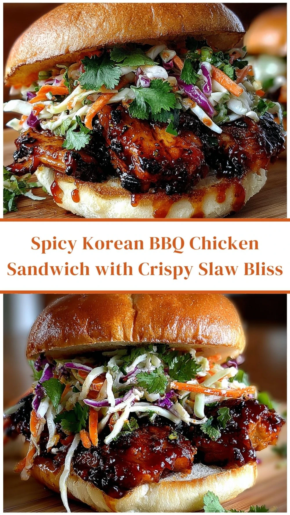 Spicy Korean BBQ Chicken Sandwich with Crispy Slaw Bliss