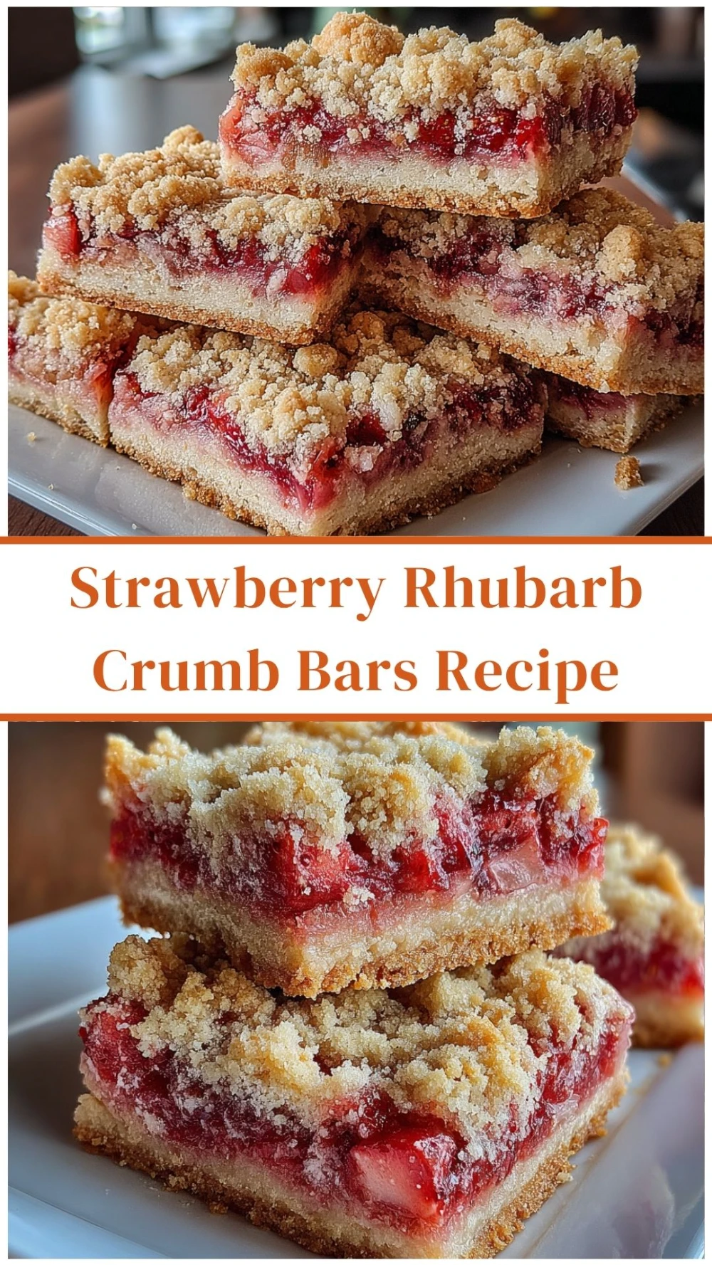 Strawberry Rhubarb Crumb Bars