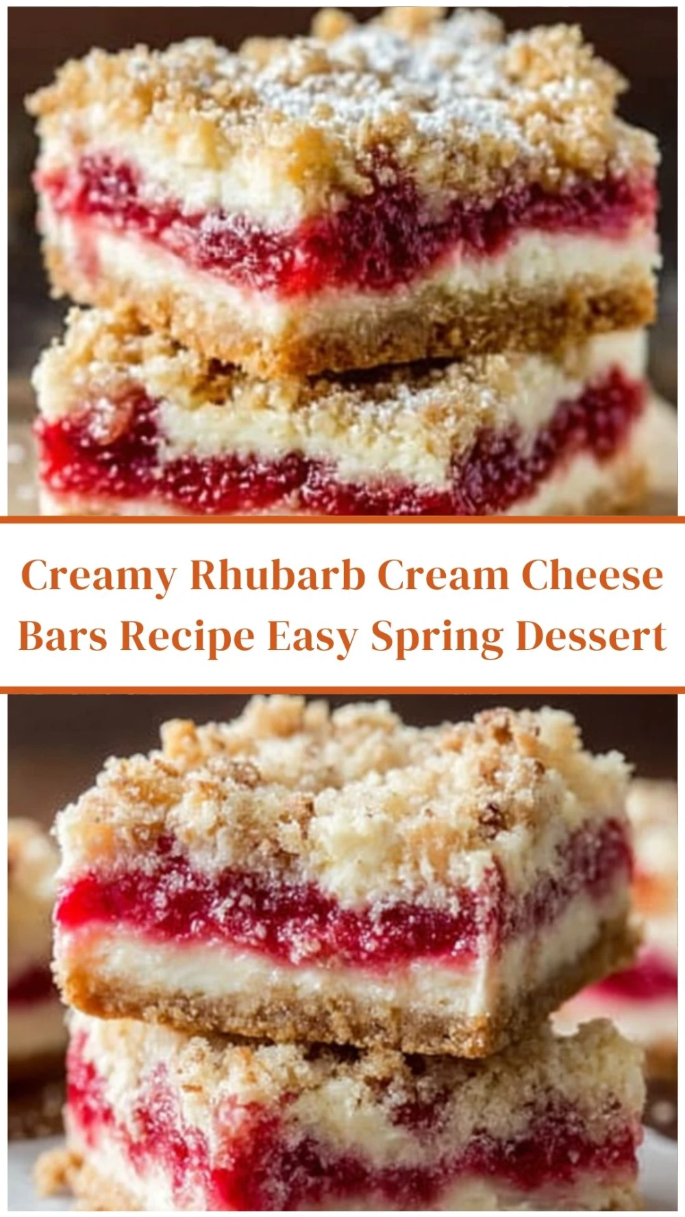Creamy Rhubarb Cream Cheese Bars