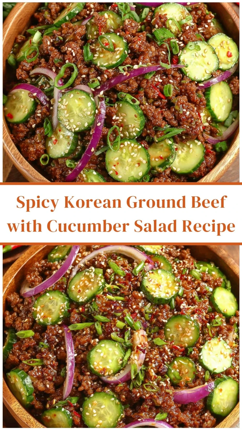 Spicy Korean Ground Beef with Cucumber Salad