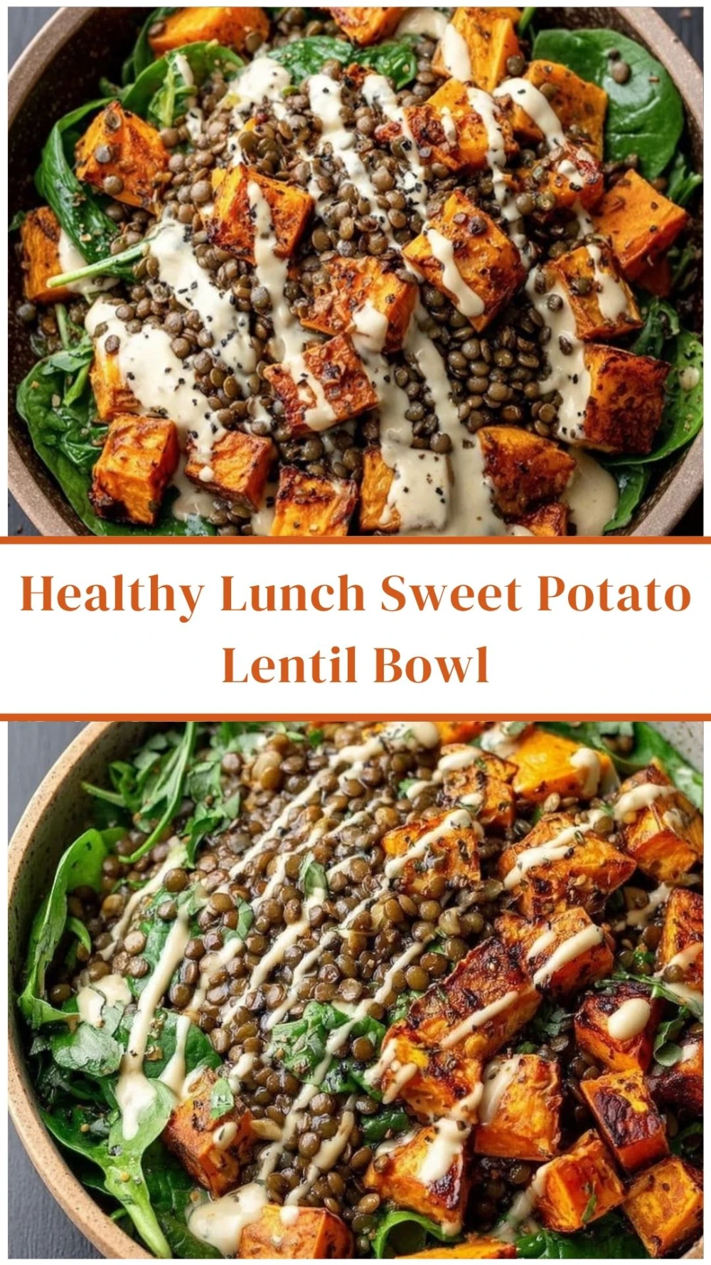Healthy Lunch Sweet Potato Lentil Bowl