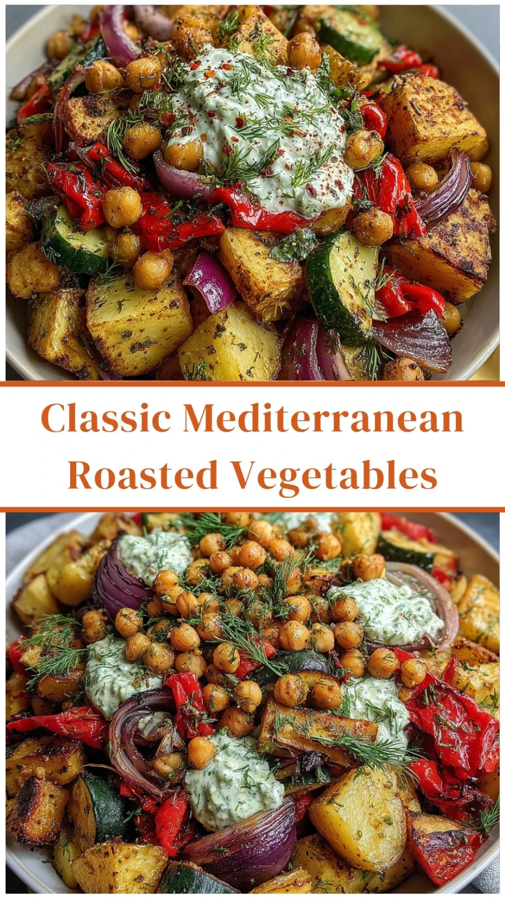 Classic Mediterranean Roasted Vegetables with Creamy Tzatziki