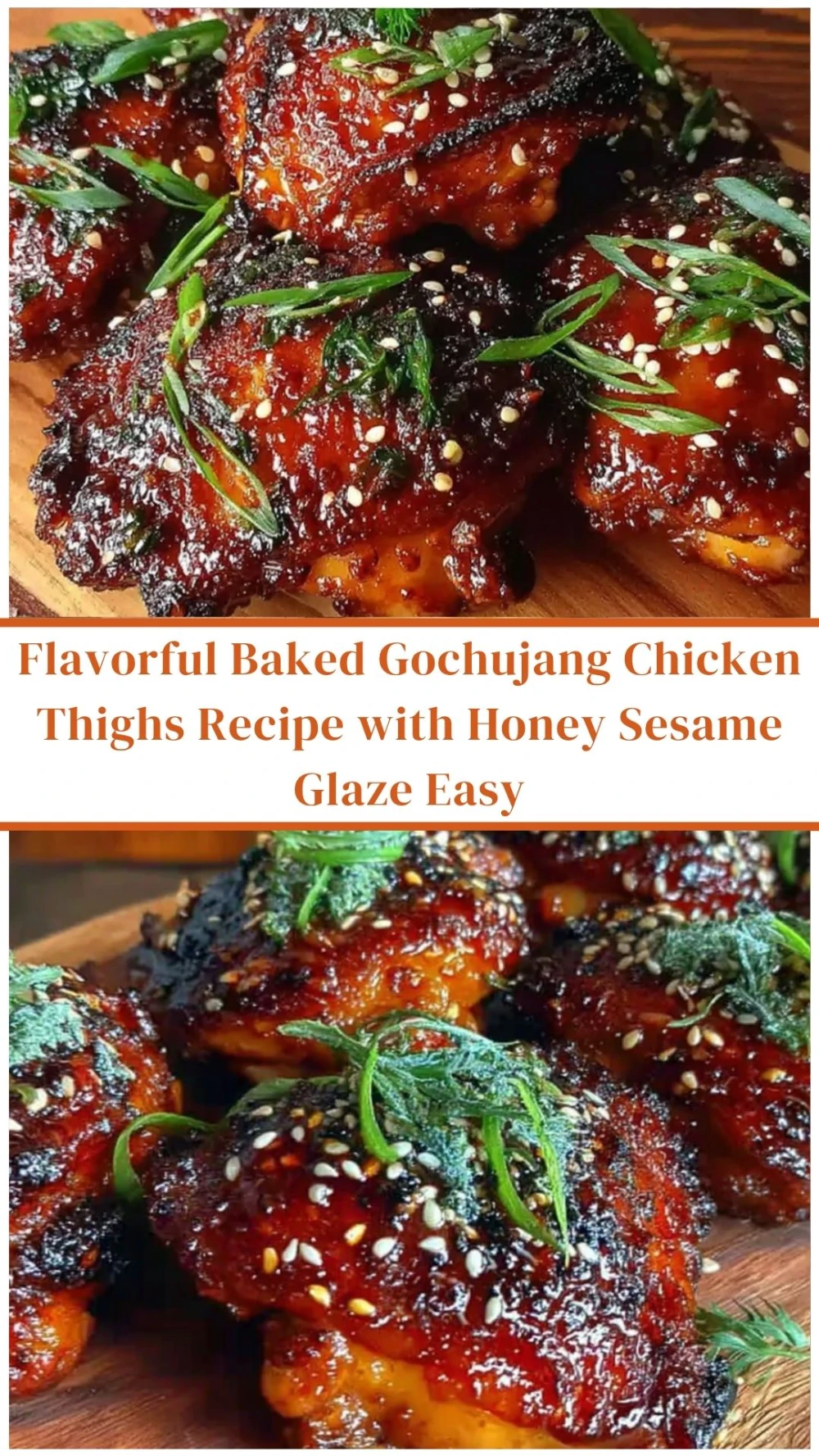 Flavorful Baked Gochujang Chicken Thighs with Honey Sesame Glaze