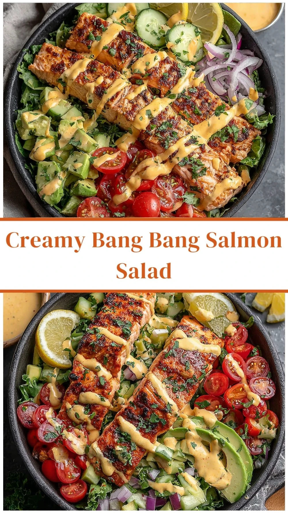 Creamy Bang Bang Salmon Salad