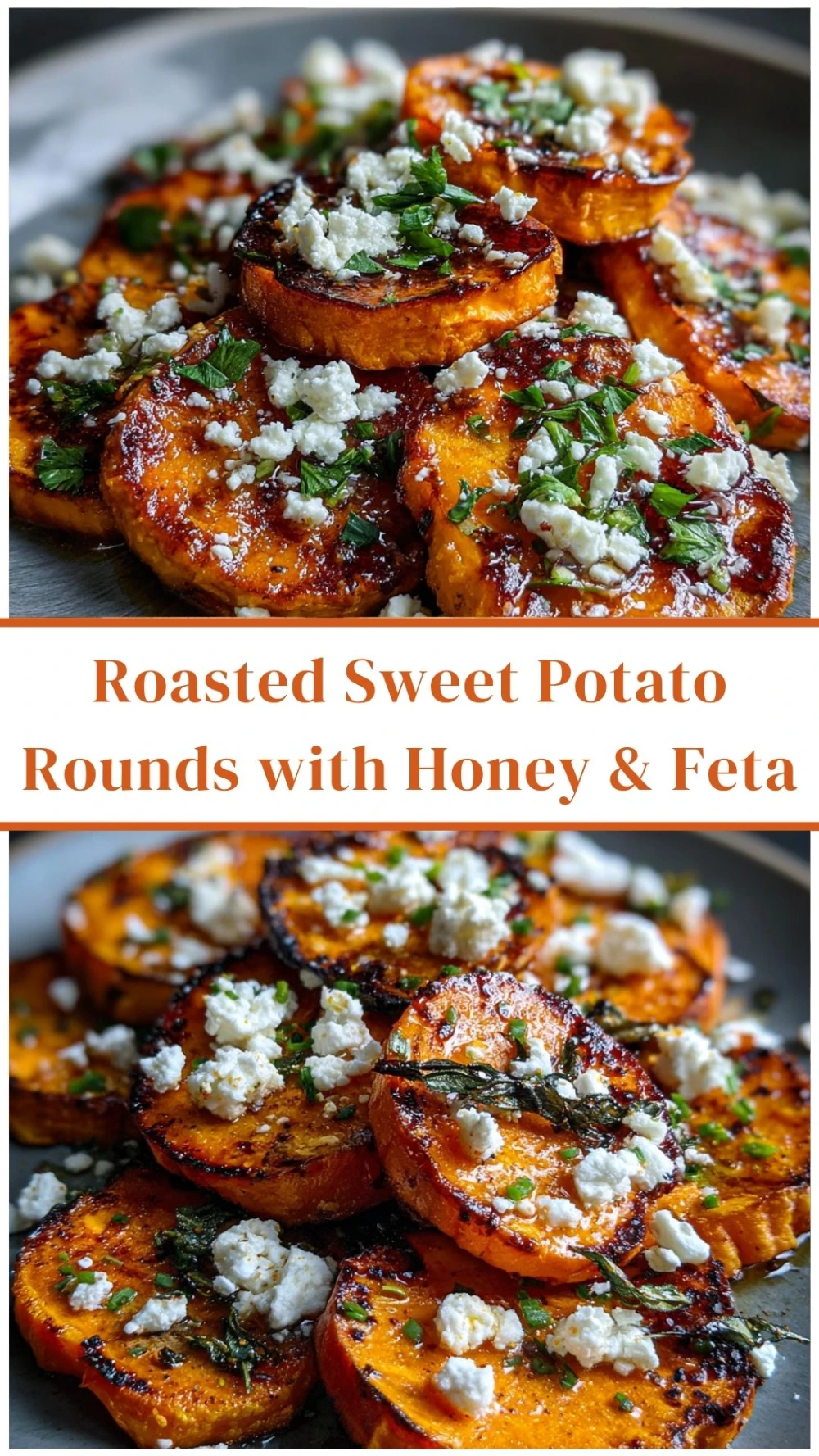Roasted Sweet Potato Rounds with Honey & Feta