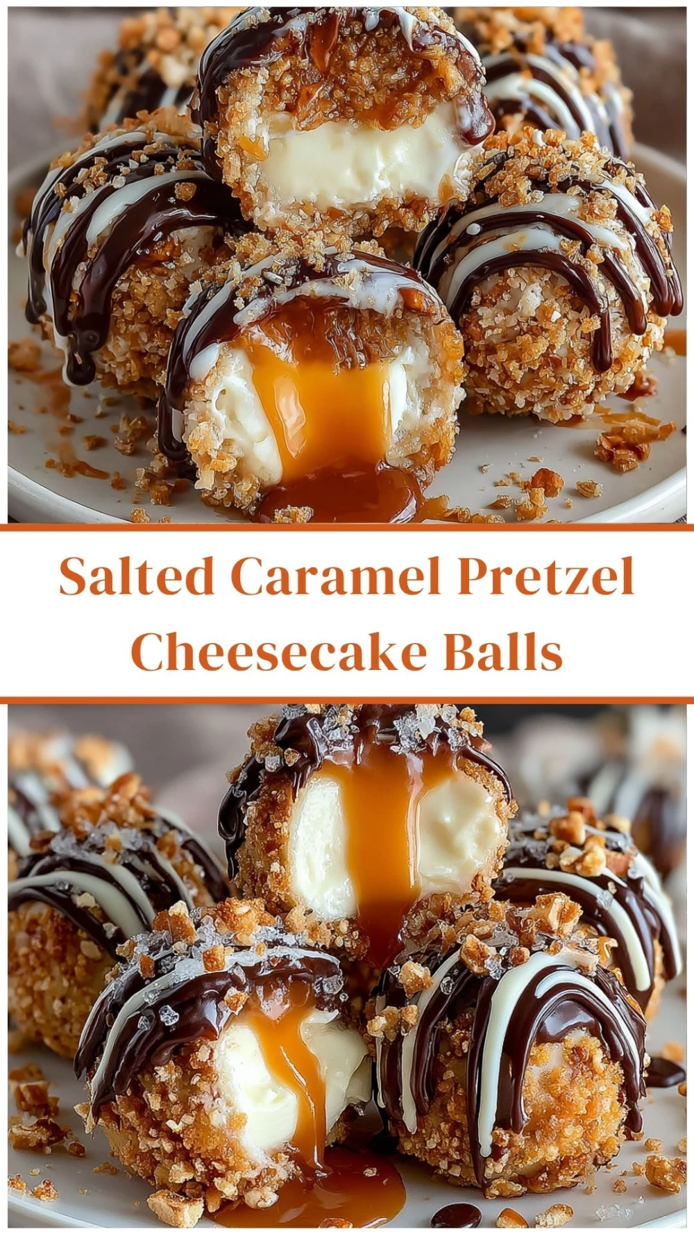 Salted Caramel Pretzel Cheesecake Balls