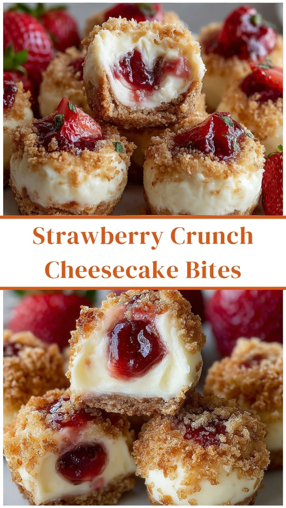 Strawberry Crunch Cheesecake Bites