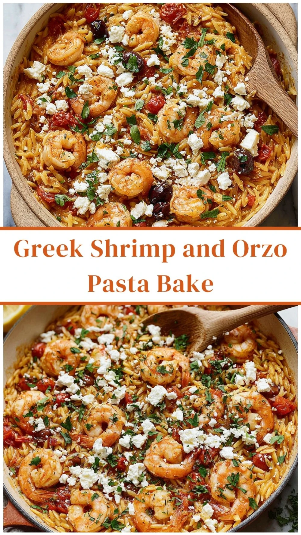 Greek Shrimp and Orzo Pasta Bake
